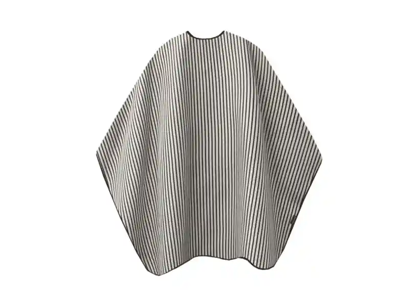 Trend Design Barber 145x170cm Cape schwarz/weiß gestreift Schneide- und Rasierumhang 145x170cm Letzte Chance