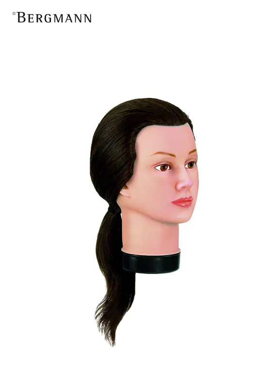Letzte Chance Bergmann Übungskopf TEENY , braun, Echthaar 30-35cm