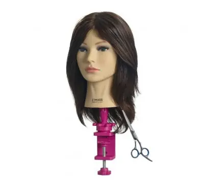 Limage CUTSET - Übungskopf Alice 30cm dunkelblond, mit pinkem Stativ & Schere Markenprodukt