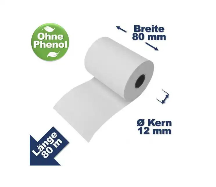 Nur Heute Kassenrollen Thermorollen 80 mm x 80 m x 12 mm