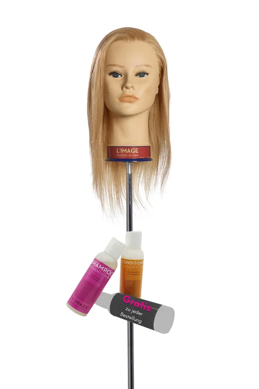 Limage Übungskopf CAROLA 35cm lichtblond indisches Echthaar Jetzt Kaufen