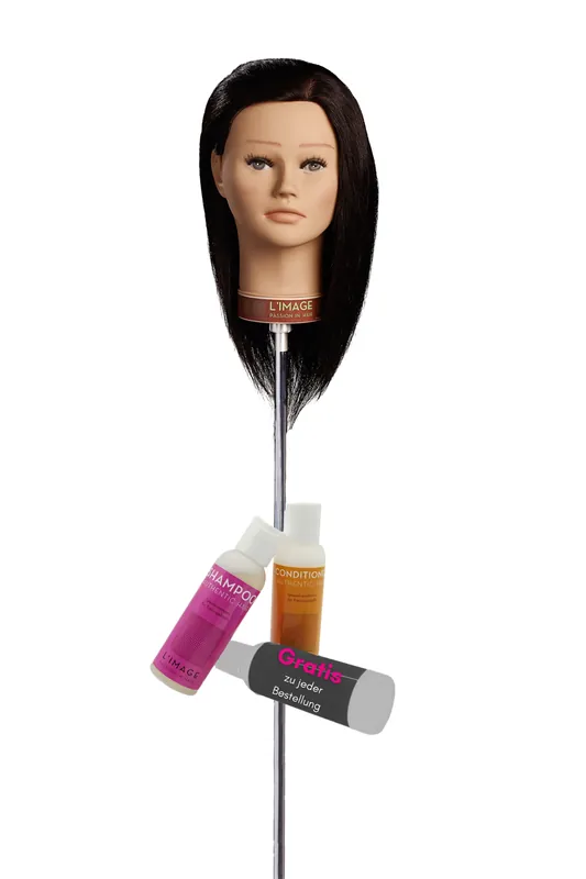 Top-Preis Limage Übungskopf SONJA 35cm dunkelblond indisches Echthaar