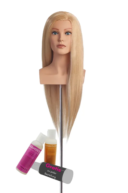 Limage Championskopf GIGI 60 cm europäisches Echthaar, lichtblond, extra viel Volumen Sichere Zahlung