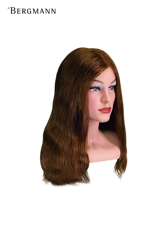 Bergmann Übungskopf LADY FASHION, leichte Naturwelle, mit Wimpern, Mittelblond, Echthaar 35-40cm Saisonangebot