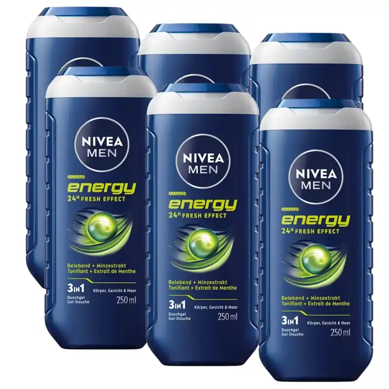 Neuheit Nivea Men Pflegedusche Energy 6x 250 ml