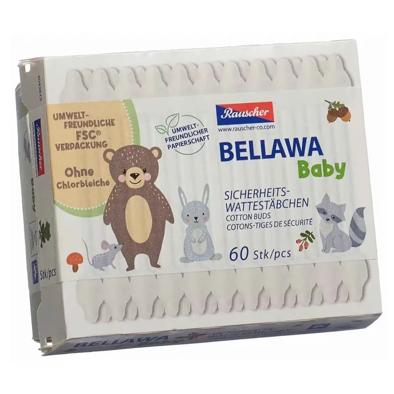 Bellawa Baby Sicherheitswattestäbchen Box 60 Stück Markenware