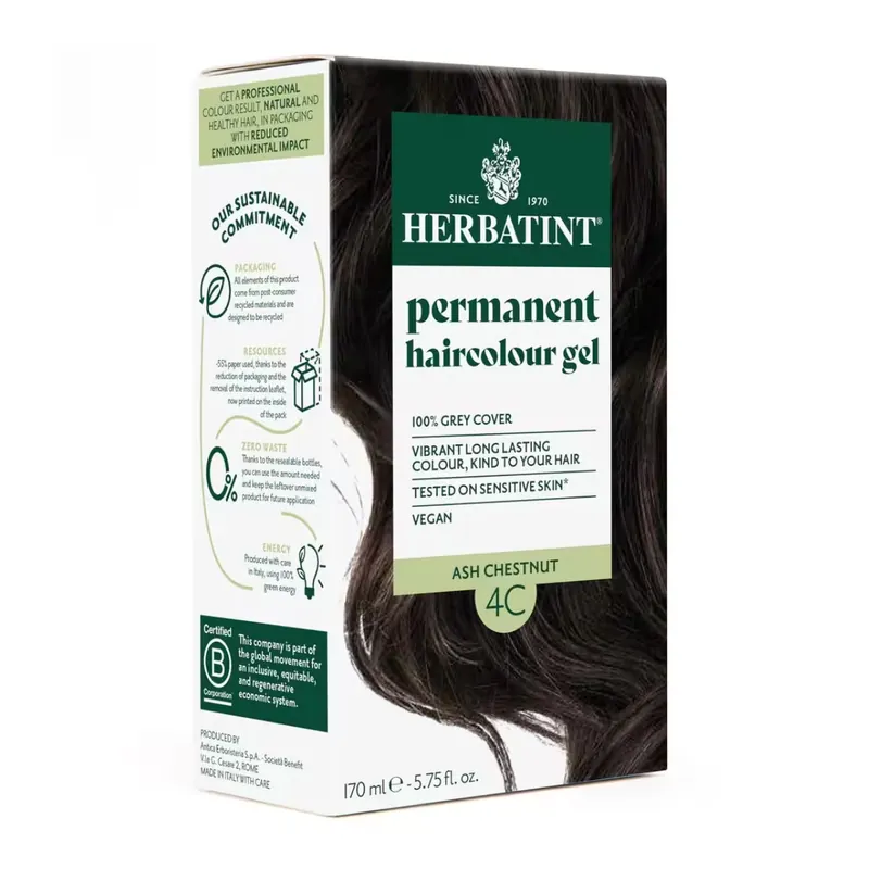Herbatint Haarfärbegel 4C Asch-Kastanienbraun 170 ml Direkt Vom Hersteller