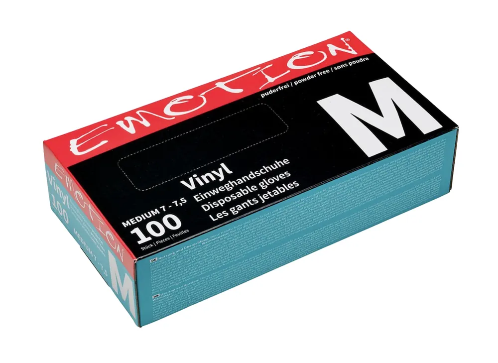 Efalock Vinyl Handschuhe schwarz, latexfrei, puderfrei, Gr. M Schneller Versand