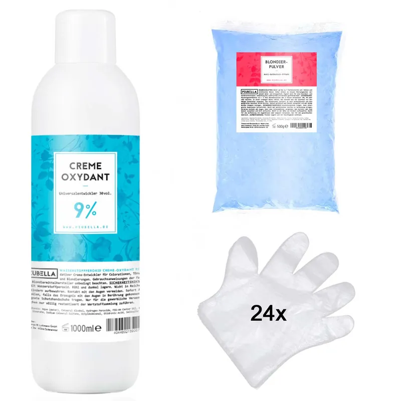 Heißes Angebot Piubella Creme Oxydant Universal Entwickler 9% 1000 ml + 500g Blondierpulver