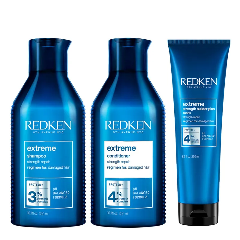 Redken Extreme Shampoo 300 ml + Conditioner 300 ml + Strength Builder Plus 250 ml Super-Preis
