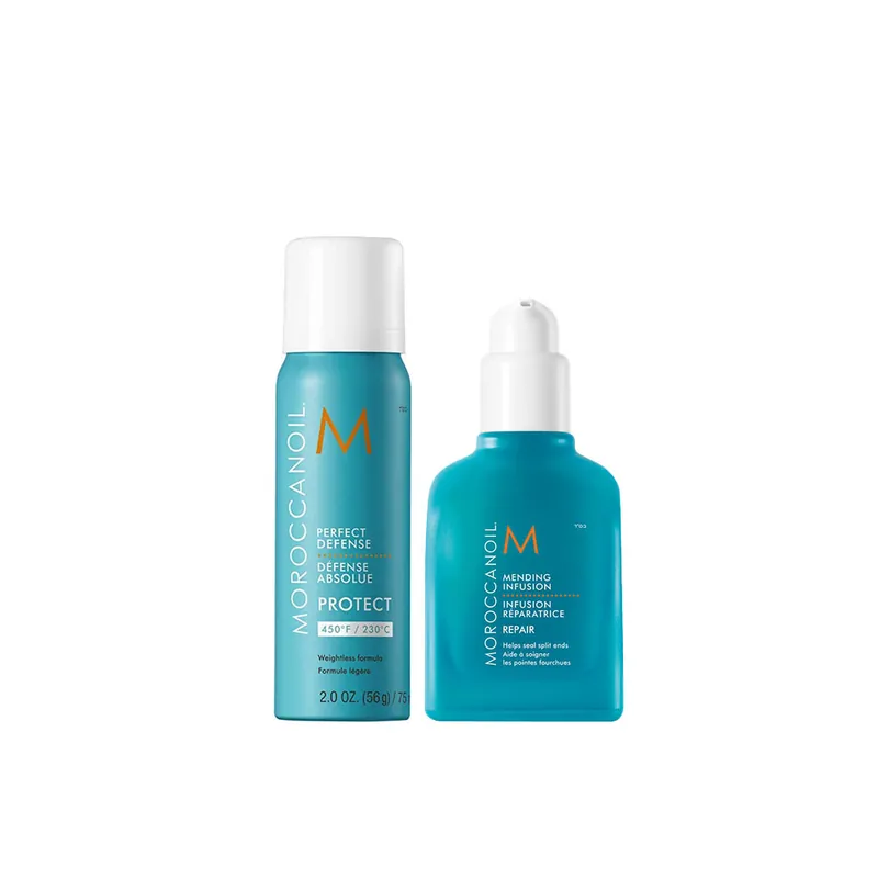 Saisonangebot Moroccanoil Set Perfect Defense Spray 75ml + Mending Infusion Repair 75ml für beanspruchtees Haar