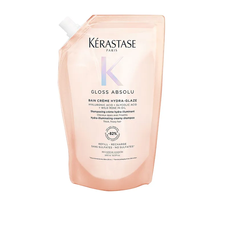 KÉRASTASE Gloss Absolu Bain Crème Hydra Glaze 500 ml Refill Pouch Solange Der Vorrat Reicht