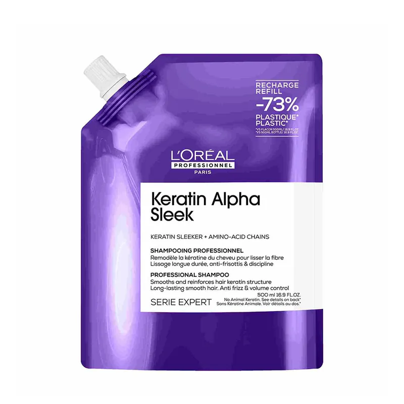 Meistverkauft L'Oréal Professionnel Série Expert Keratin Alpha Sleek Refill Shampoo 500 ml