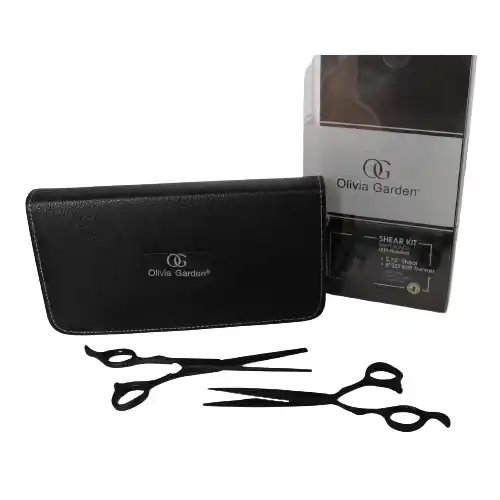 Olivia Garden SilkCut PRO Matt Black 2er Set HS 5,75''/MS 6,0'' EUR LH Echt