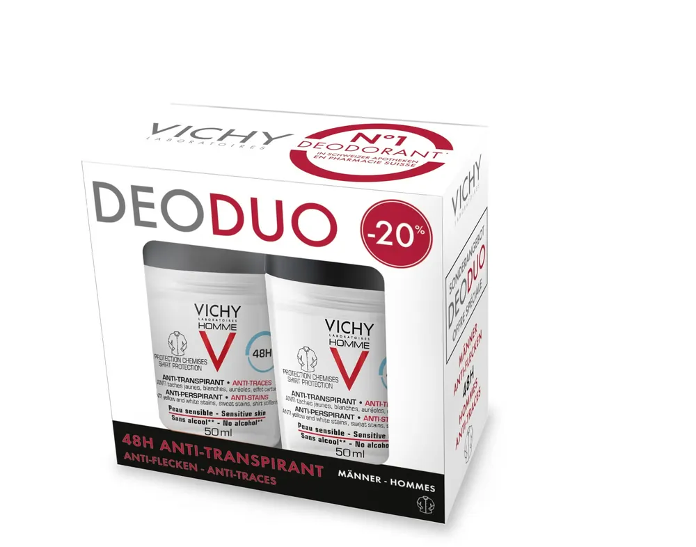 Beliebt Homme Deo Anti-Flecken 48h Duo 2 x 50 ml Roll-on