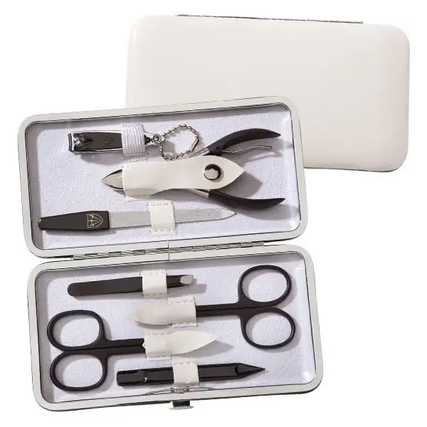 Markenware Maniküre Etui, 7-teiliges Set, weiss
