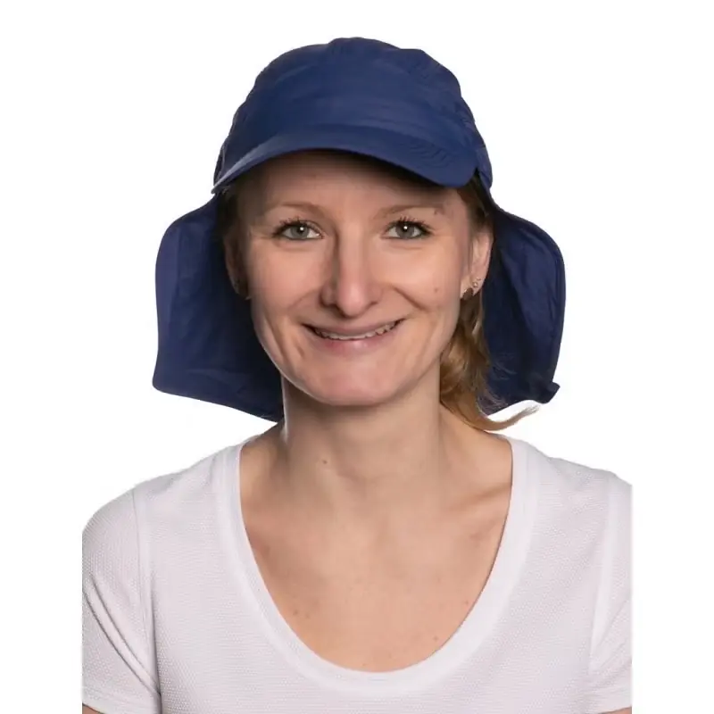 Angebot UV Schutz Kappe mit Nackenschutz recycelt navy