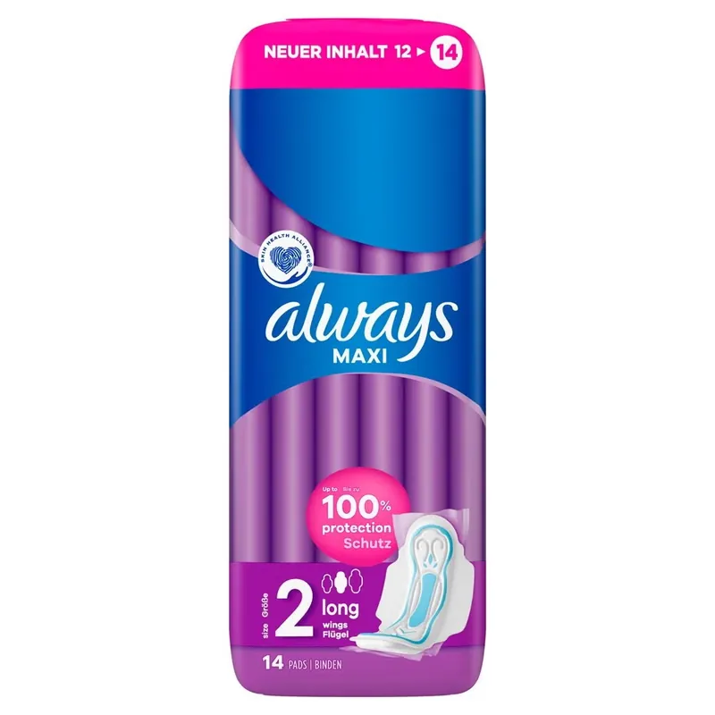 Neu Im Sortiment Maxi Binde Long mit Flügeln