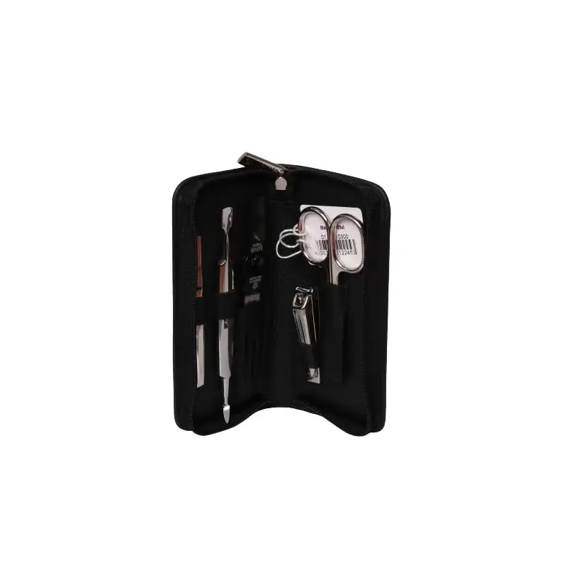 Top-Angebot Manicure-Etui schwarz 5-teilig mit Knipser, Nappaleder