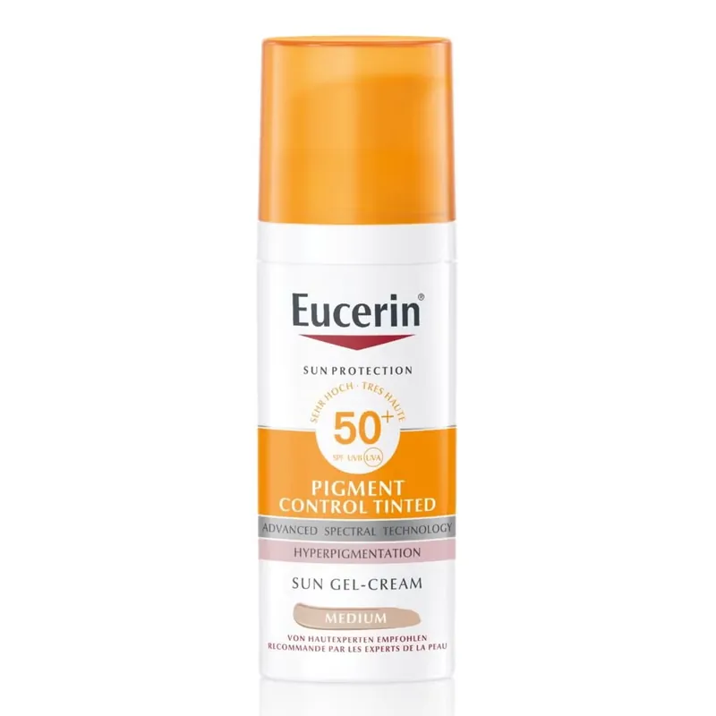 Billig SUN Face Pigment Control Gel-Creme getönt medium LSF50+