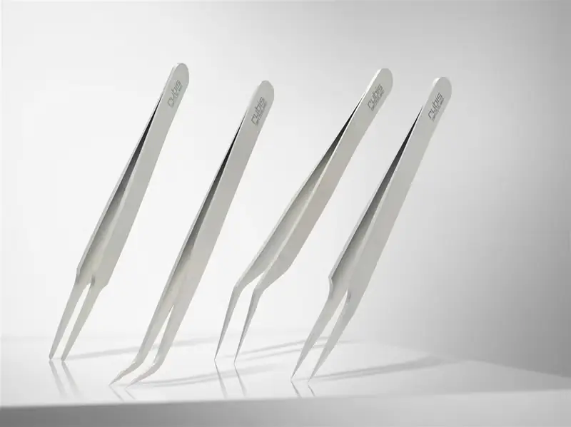 Pinzetten Set für Wimpern, 4-teilig, Inox Finale Aktion
