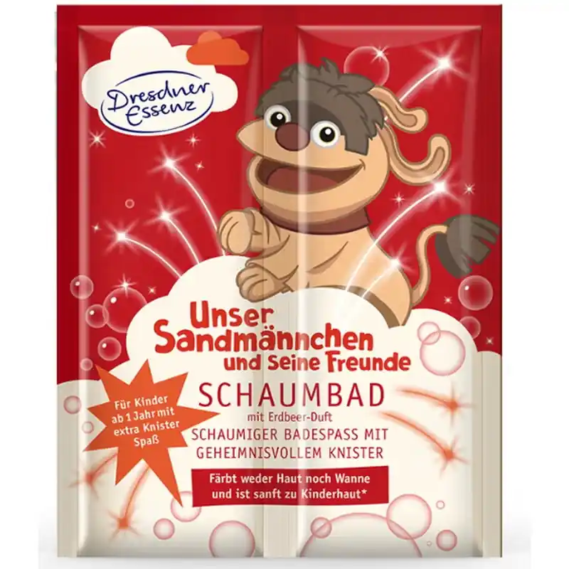Wochenendangebot Schaumbad Sandmann Display mit Erdbeer Duft +15g Knister 12 Stück