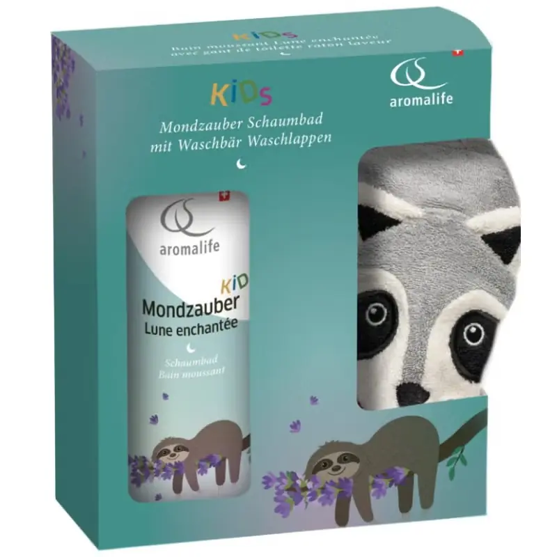 Kids Schaumbad Geschenkset Mondzauber mit Öko-Waschlappen Preisknaller
