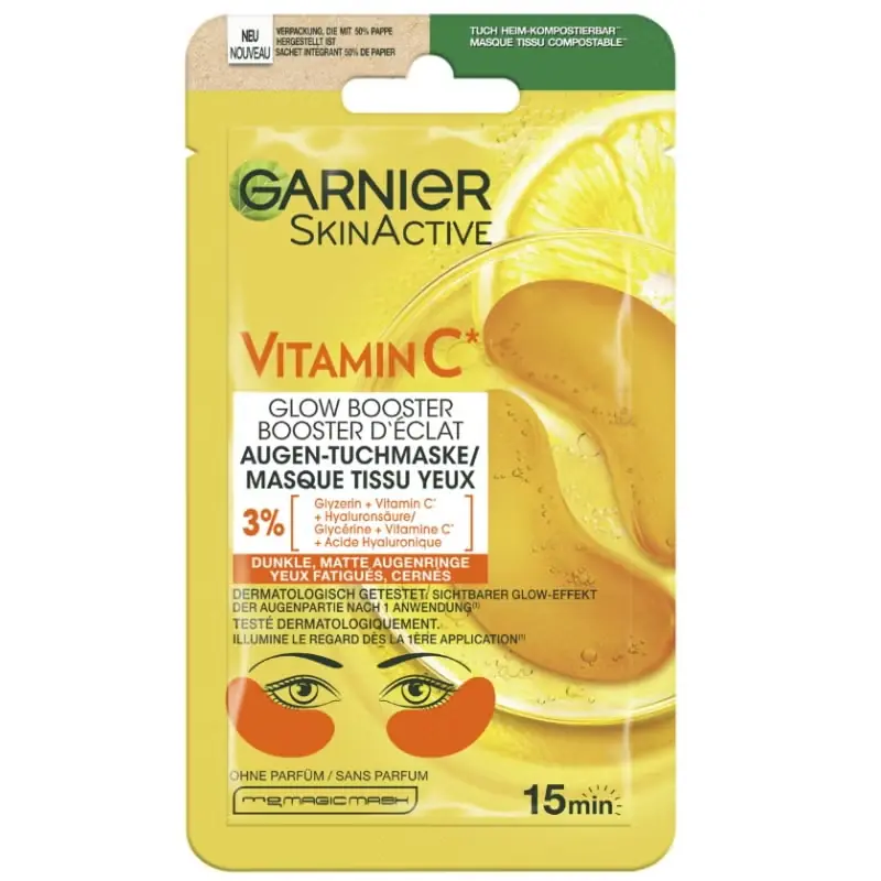 Aktuell SkinActive Glow Booster Augen-Tuchmaske Vitamin C