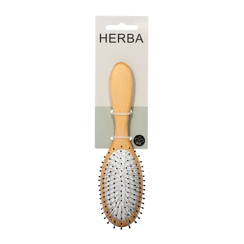 Highlight Haarbürste Metallstifte oval Buchenholz