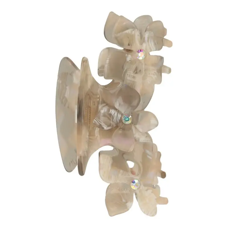 Accessoires Klemme 3D Blume Hellbraun 10.5 x 5 cm Preisknaller