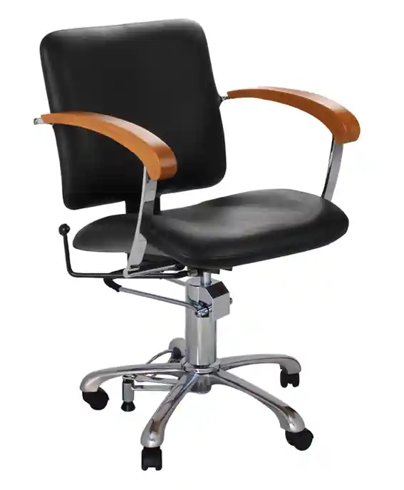 Bestpreis Friseurstuhl London D, Armlehne buche