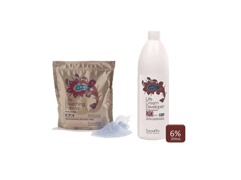 Farmavita Blondier Set Blondierpulver blau 500g Oxydant 1L Preisreduziert