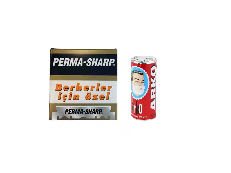 Rasierset; Perma Sharp Rasierklingen 100er, Arko Rasierseife 75gr Billig