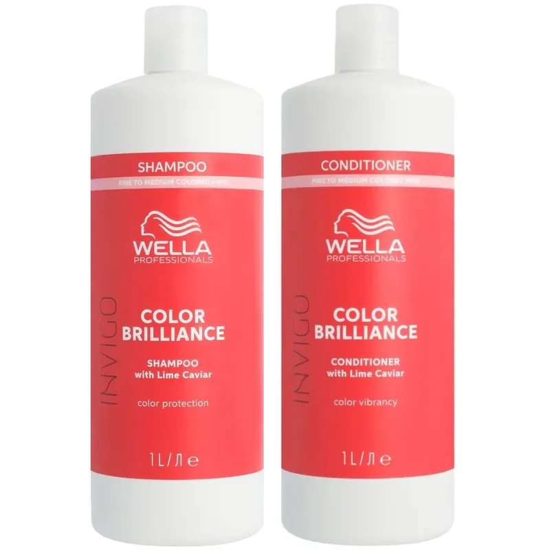 Günstig Wella Professionals Invigo Color Brilliance Fine Set - Shampoo 1000 ml + Conditioner 1000 ml
