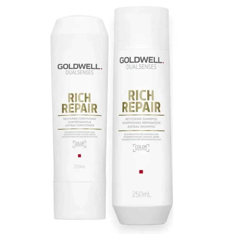 Heißes Angebot Goldwell Dualsenses Rich Repair Restoring Set - Shampoo 250ml + Conditioner 200ml