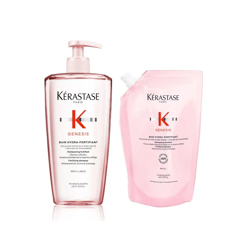 Kèrastase Genesis Bain Hydra-Fortifiant Refill Bundle - Shampoo 500 ml + Nachfüllpack 500 ml Wochenendangebot