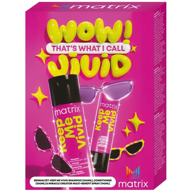 Neu Matrix Total Results Keep Me Vivid XMAS Set - Shampoo 300 ml + Conditioner 300 ml + Miracle Creator 190 ml