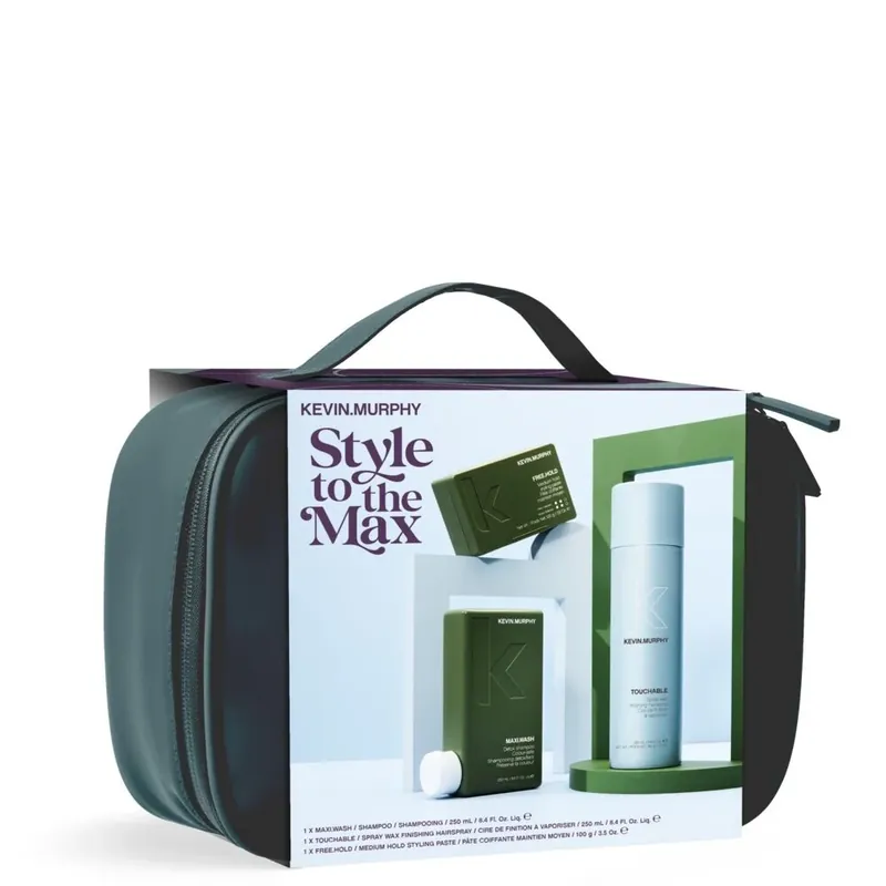 Letzte Chance Kevin.Murphy Style to the Max Kit - Maxi.Wash 250ml + Touchable 250ml + Free.Hold 100g + Kulturbeutel
