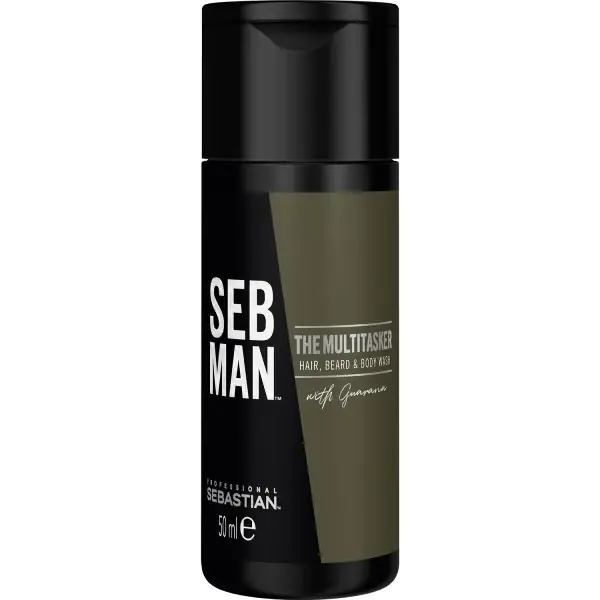 Sebastian SebMan The Multitasker 3in1 Shampoo 50ml - Hair, Beard & Body Wash Neue Ware