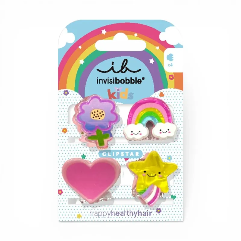 Wochenendangebot Invisibobble CLIPSTAR KIDS Happy World – 4 Stück