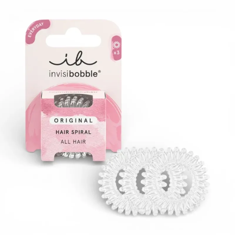 Invisibobble ORIGINAL Crystal Clear – 3 Stück Versand Am Gleichen Tag