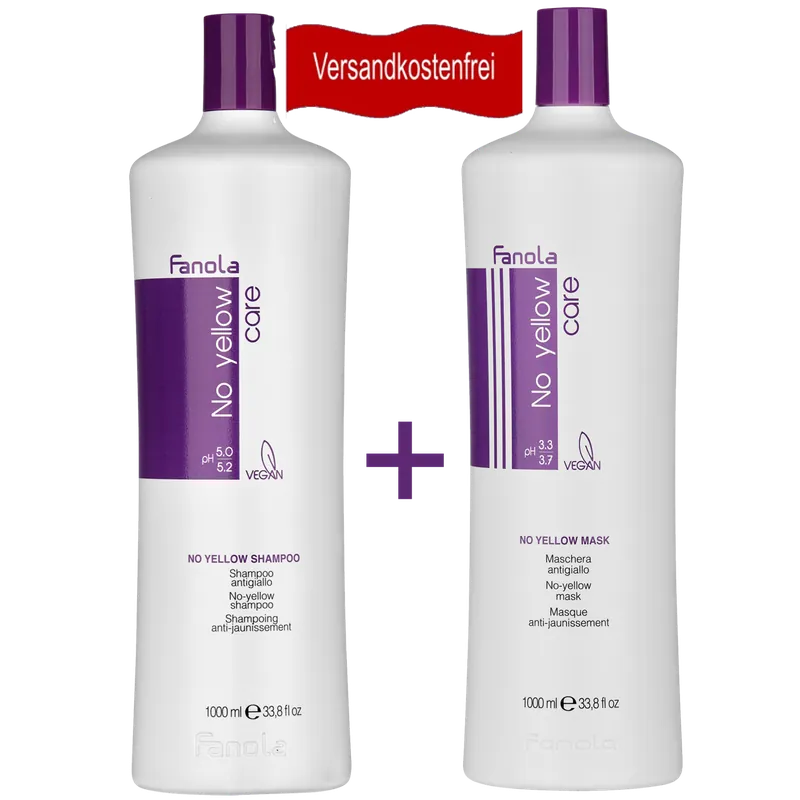 Versand Am Gleichen Tag Fanola BUNDLE No Yellow Shampoo 1 L + No Yellow Maske 1 L