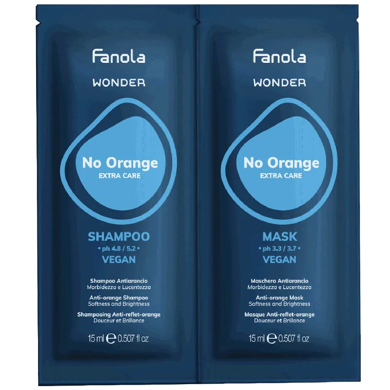 Begrenztes Angebot Fanola WONDER No Orange Shampoo Sachet + WONDER No Orange Mask Sachet je 15 ml