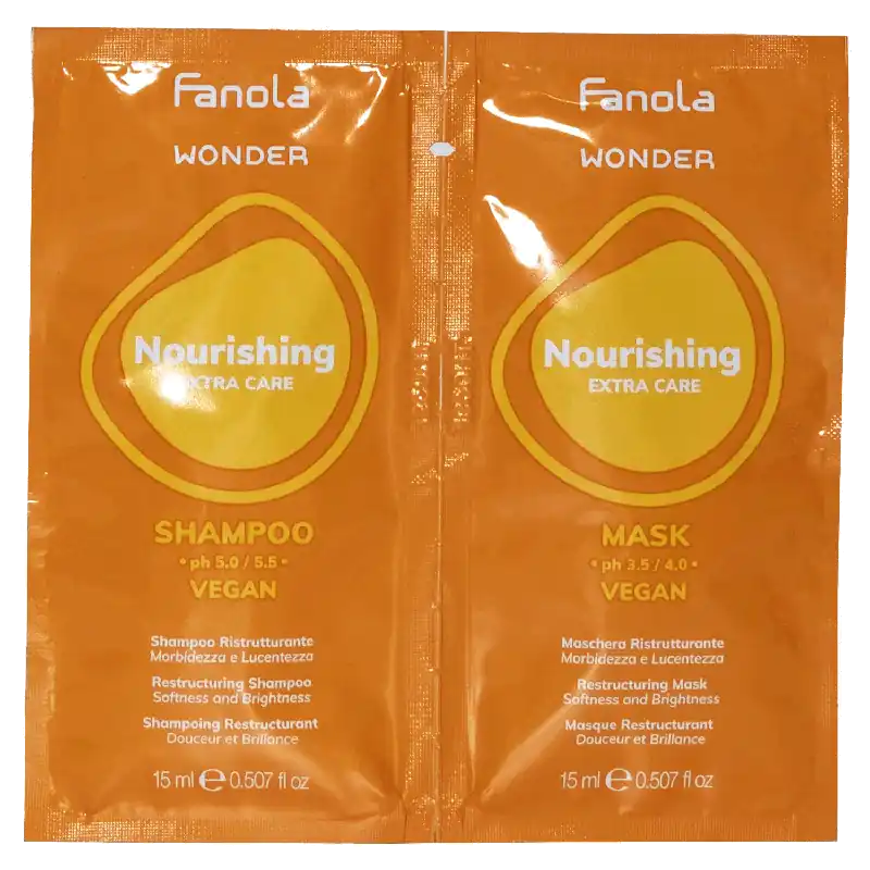 Fanola WONDER Nourishing Extra Care Shampoo + Nourishing Extra Care Mask je 15 ml Neu