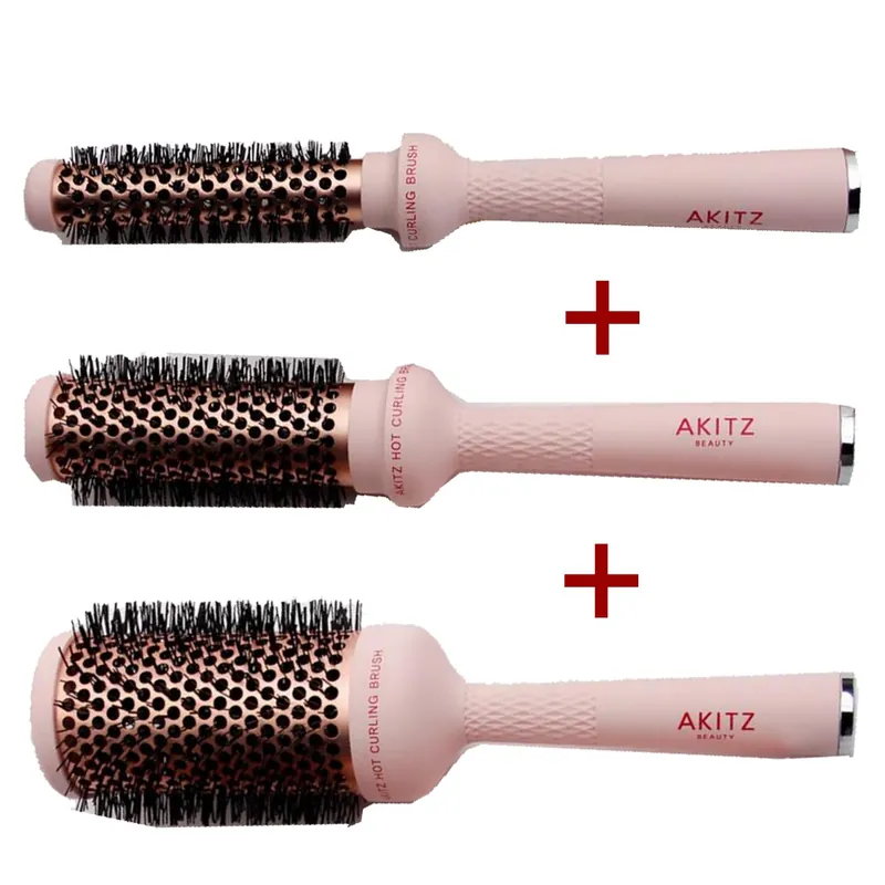 AKITZ Hot Curling Brush Rose 3er Set Garantierte Lieferung