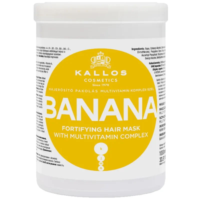 Neu Im Sortiment KALLOS COSMETICS KJMN Banana Fortifying Hair Mask 1 L