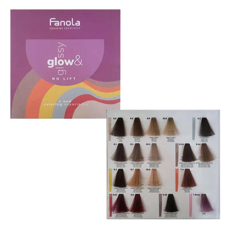 Fanola Glow & Glossy Farbkarte 18 Nuancen Bestseller