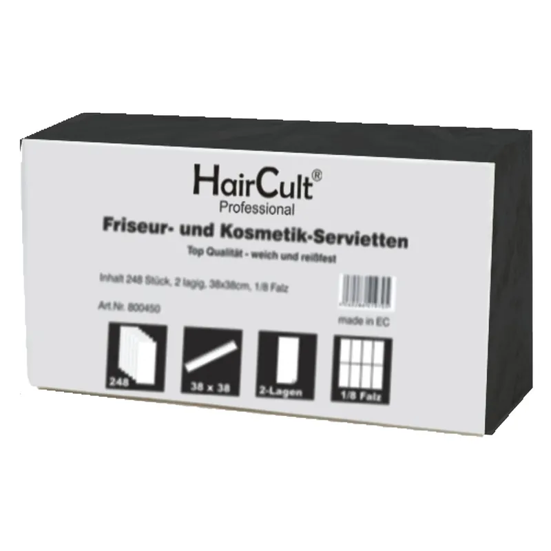 HairCult Friseur- / Kosmetikservietten 2-lagig, Schwarz 248 St. Mega-Angebot