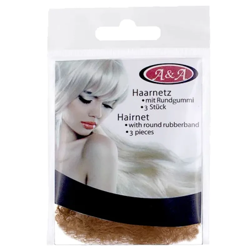 Heißes Angebot A&A Haarnetz dünn Rundgummi hellbraun 3 Stück