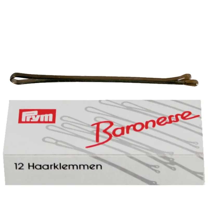 Prym Baronesse Haarklemmen BRAUN Glatt 10 x 12 St. Nur Für Kurze Zeit